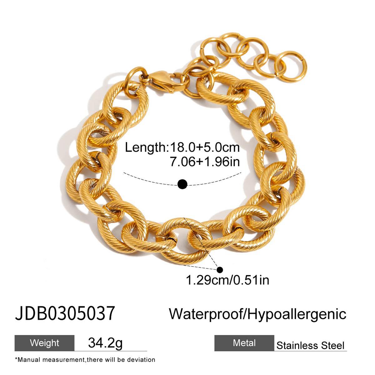 

Design sense retro style 18K gold, thick thread cross chain bracelet jewelry