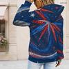 Plus Size Womens Hooded Sweatshirt White Drawstring Long Sleeve Loose Soft Casual Leisure Wear