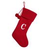 Christmas 26 Large Letter Socks Pendant Decoration Knitted Embroidered Gift Bag (Red) Cute Red Christmas Tree Hanging Sock Decor
