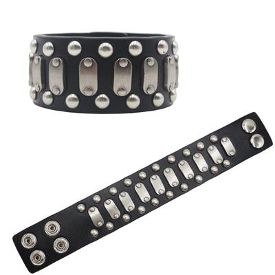 Trendy Retro Punk Leather Rivet Bracelet