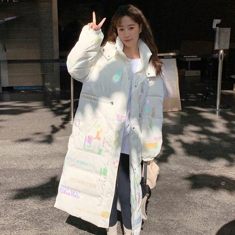 

Утепленное теплое хлопковое пальто с принтом для женщин, свободное, модное, приталенное, длиной до колена, зимняя куртка S бежевый