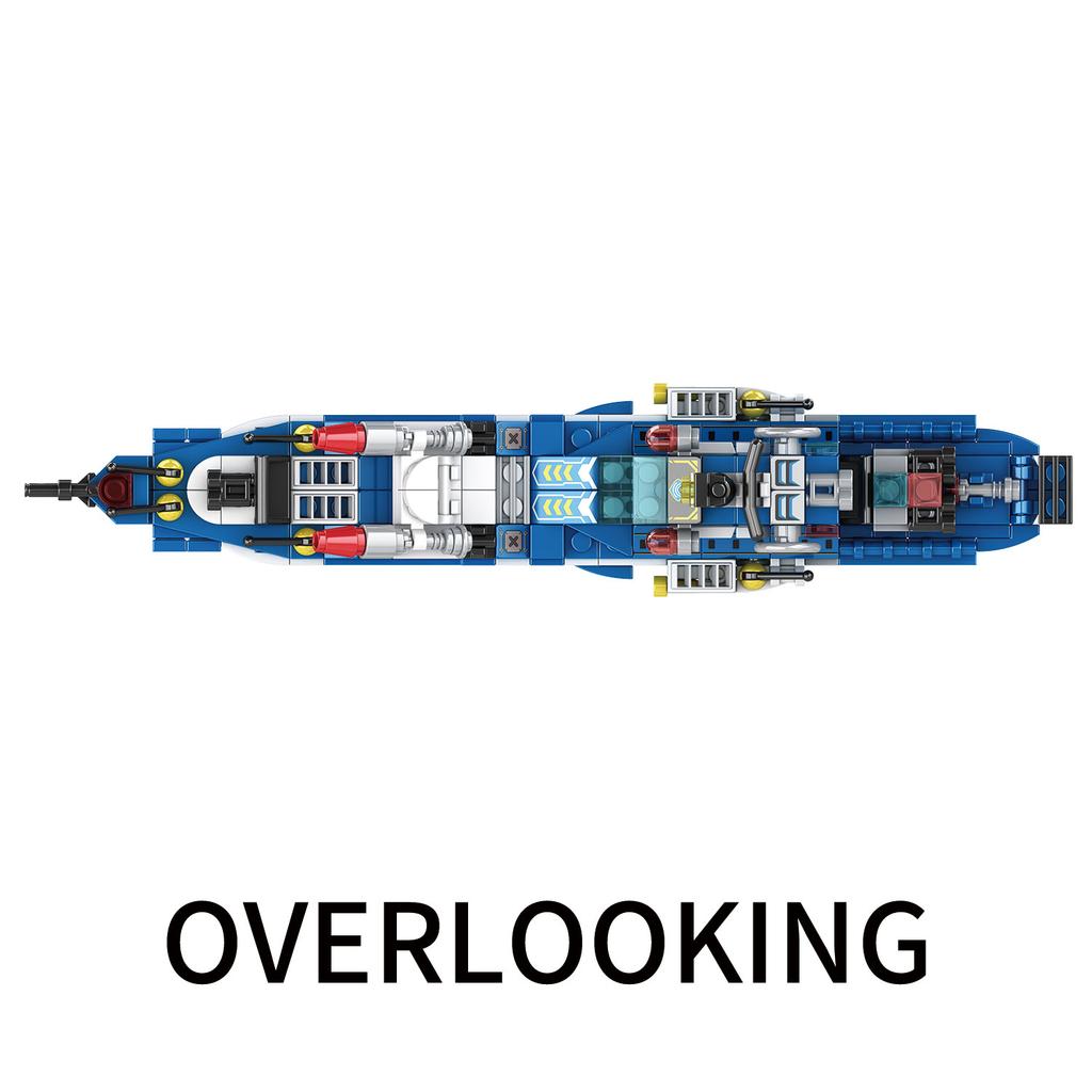 Non-Toxic 520Pcs Maritime Patrol Vessel Building Blocks Toys Model Patrol Boat Assemble Puzzle Bricks Toy Sets For Kid Ornament Gifts