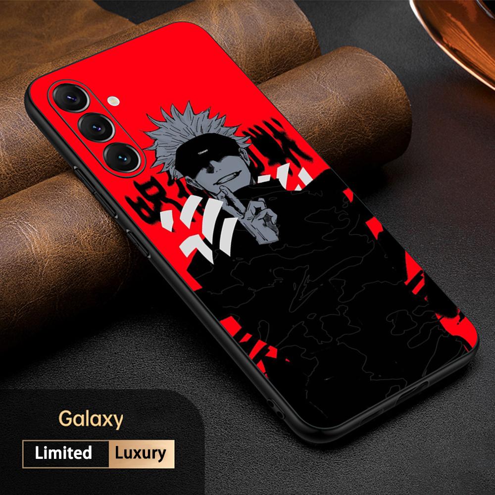 Satoru Gojo heißer Anime-Mann-Design Handyhülle für Samsung Galaxy S26 S25 S24 S23 S22 S21 Plus Ultra Note20 Weich Schwarz