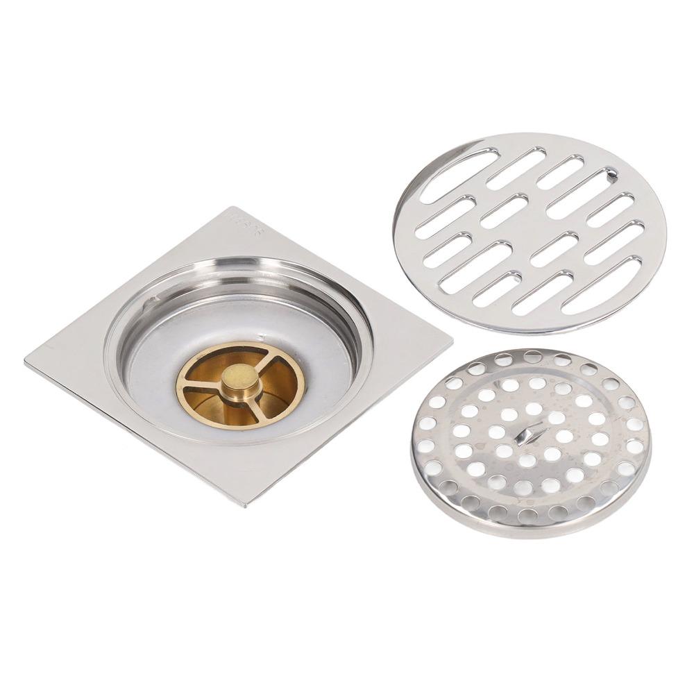 304 Stainless Steel Square Floor Drain Copper Core Odor Proof Drain Floor Drain  For Kitchen