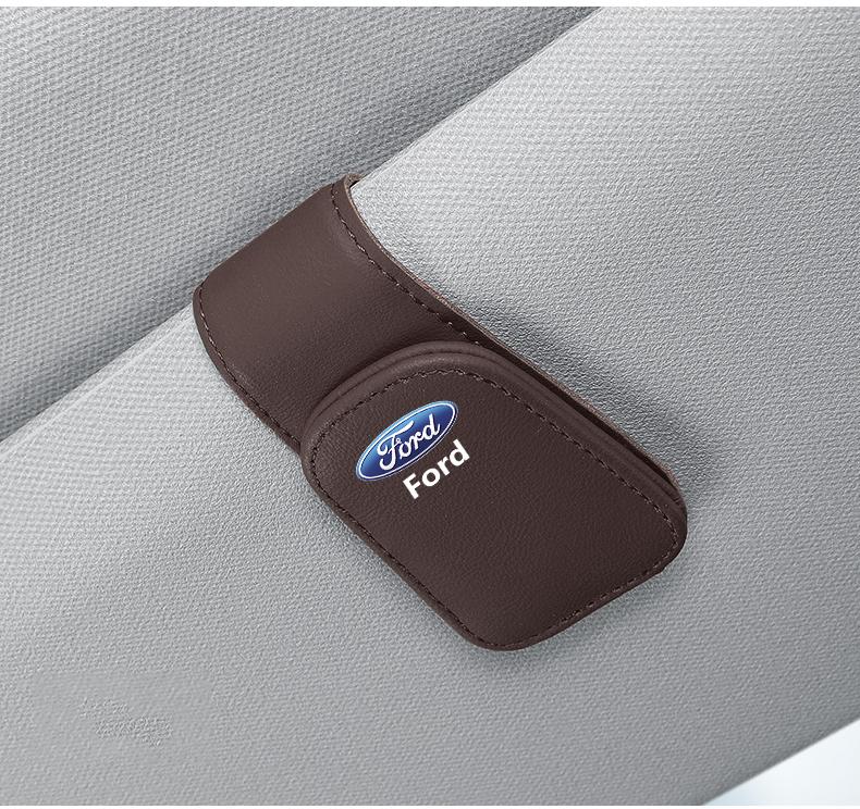 NGGU1 Car Sun Visor Glasses Clip Ticket Card Storage Clamp For Ford Fiesta Mondeo Fusion Explorer Shelby Edge Focus Transit keychain