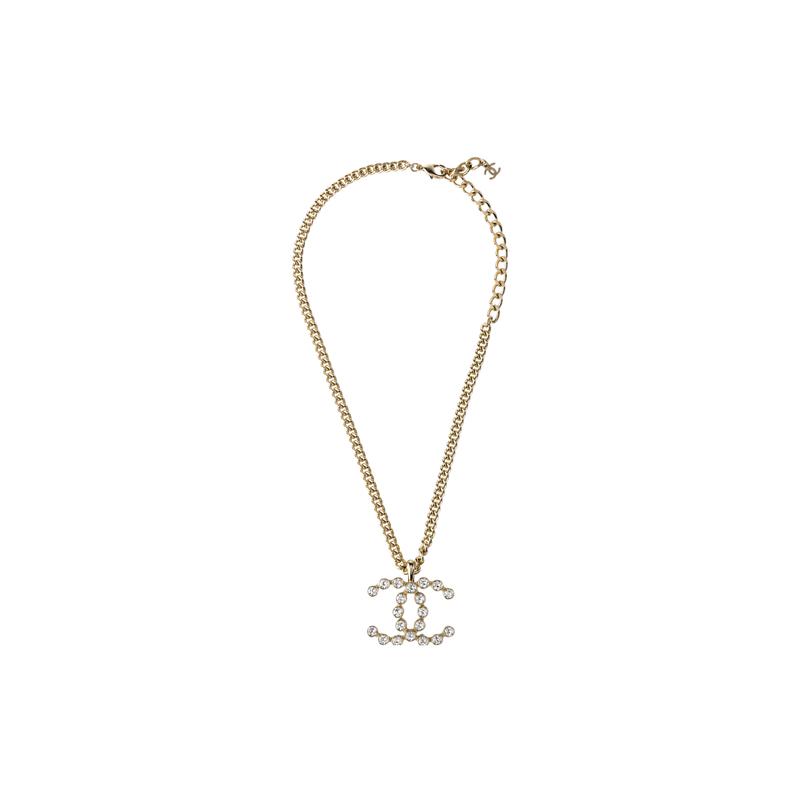 

CHANEL Double C Exquisite Double C shape pendant metal necklace Men and women same style couple model срібний