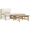 Maison Exclusive - Salon de jardin 3 pcs avec coussins blanc crème Bambou