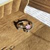 Exquisite Pink Diamond Butterfly Open Ring in Korean Style - Trendy, Versatile Fashion for Women