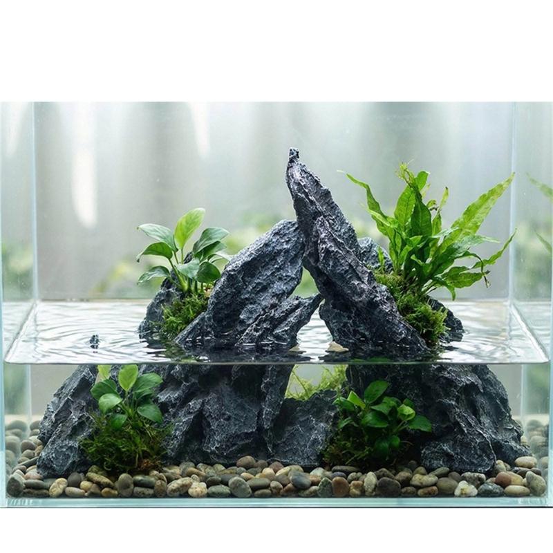 Realistic Resins Aquariums Rock Decoration Fish Tanks Natural Landscape Hand Painting Artificial Stone Ornament