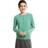 Mengyi Women's Pure Cashmere Round Neck Cardigan - Solid Color, Loose Fit, Warm Knit Outerwear for Spring/Autumn