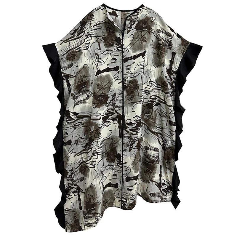 

XITAO Свободное женское платье нерегулярной формы в стиле пэчворк со съедобным деревом и грибком ZY8829 One Size кофейный