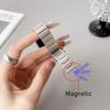 Silver Magnetic Watchband for Xiaomi Smart Band 8/9/10 Bracelet Metal Wristband Mi Band 8 Replacement Strap for Men Women