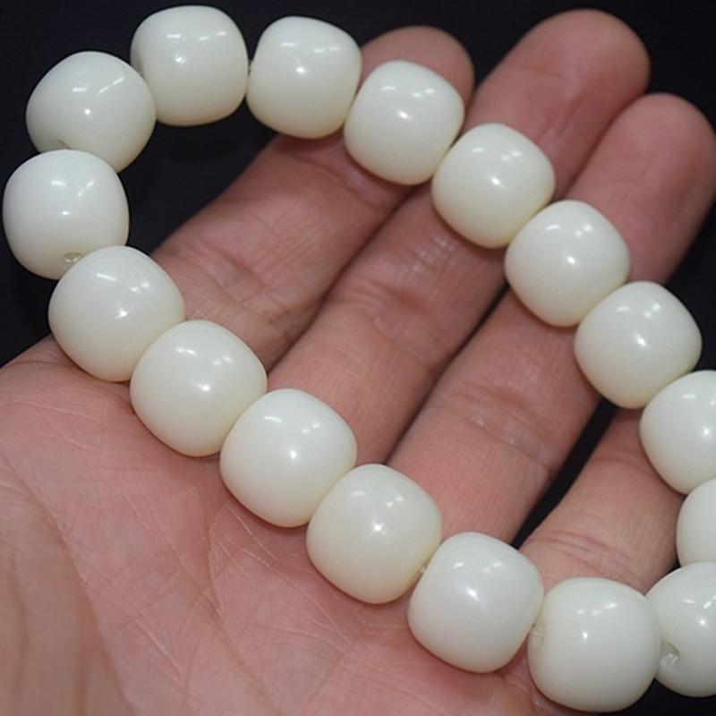 Natuurlijke witte jade Bodhi oude emmer kralen hand touw Bodhi zoon Boeddha kraal gelukshand touw