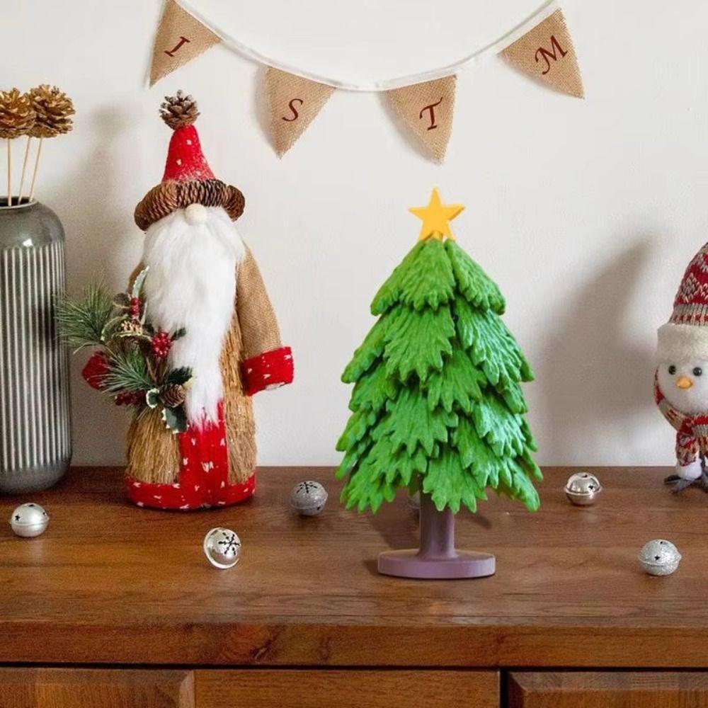 Tree-shaped Christmas Tree Coaster Press Heat Resistant Christmas Tree Quirky Toys Anti-slip Mug Holder Leaf Base Cup Mat