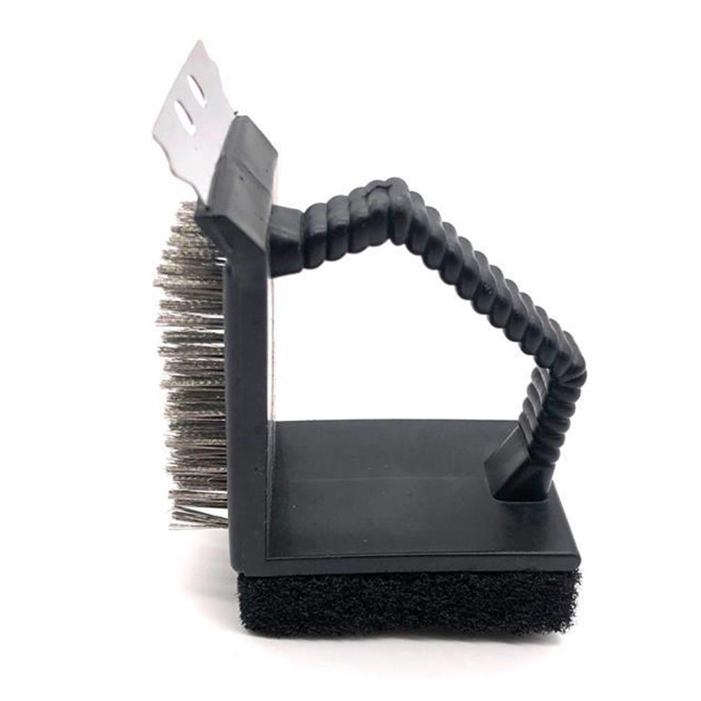3-in-1 BBQ Stahldrahtbürste Hochleistungs-Grillschaberbürste Langlebiges Kochreinigungsgerät Outdoor Zuhause BBQ Küchenzubehör