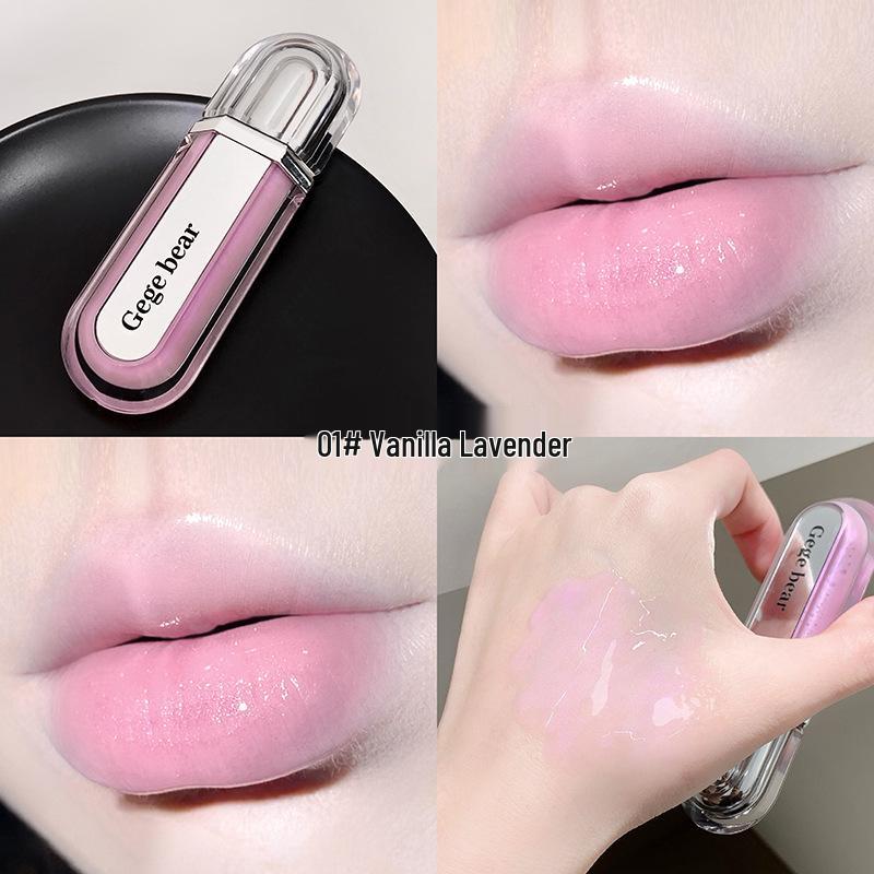 Makeup Gege Bear Hydrating Lip Gloss - Non-Stick, Long-Lasting, Brightening, Mirror Finish.