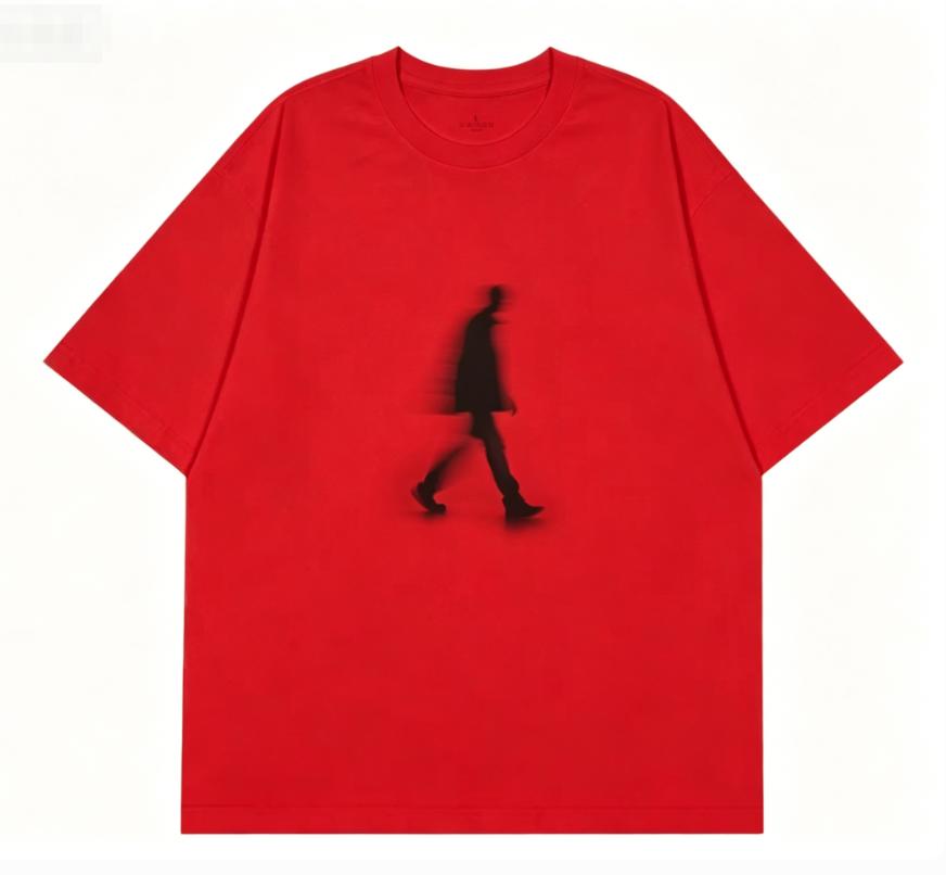 Summer Unisexs Pure Cotton Shortsleeved Shirt with Blurry Smallscale Gradient Print Design Trendy Streetwear Style Tshirt Dry