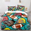 American Football Duvet Cover Set Queen/Full/King Size Skull Bedding Set 3pcs for Kids Boys Teens Sports Gaming Comforter Cover