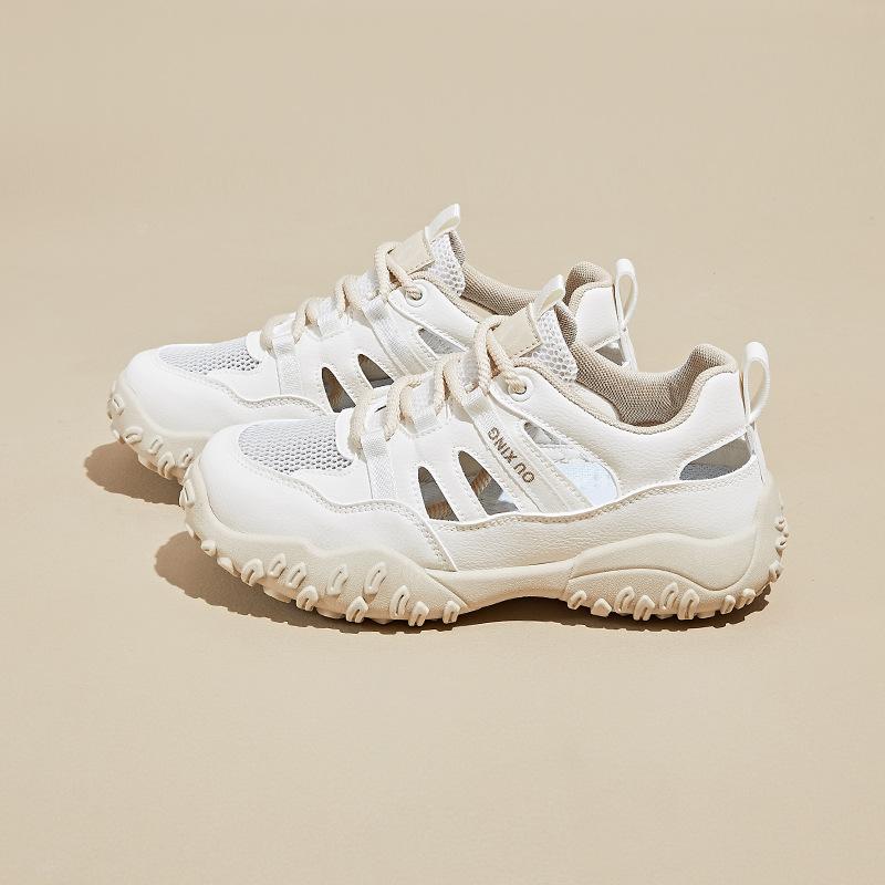 

Fashion Platform Womens Sandals 2025 Summer New Mesh Breathable Heightening Sports Shoes Fashion Korean Version Casual Shoes Women 40 бежевый