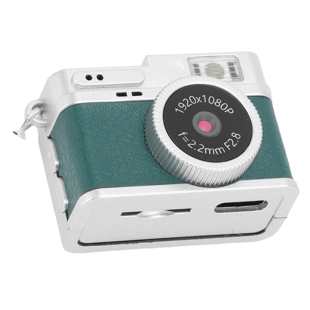 Small Retro Digital Camera 1080P FHD 0.96 Inch Color Screen Keychain Camera with Flash Light 4 Filters for Travel Learning Recordings