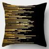 Black Gold Pattern Pillowcase Square Sofa Pillowcase Creative Pattern Cushion Cover