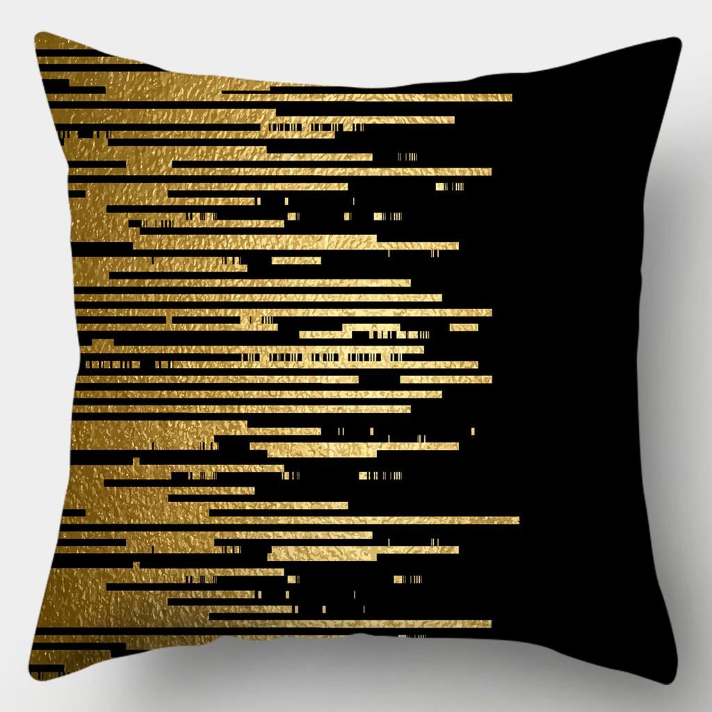Black Gold Pattern Pillowcase Square Sofa Pillowcase Creative Pattern Cushion Cover