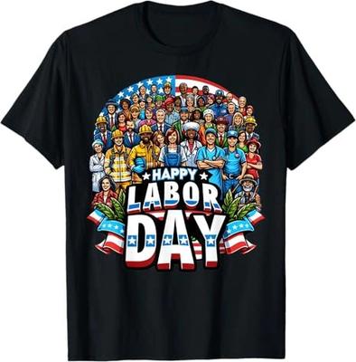 Funny Happy Labor Day Shirt, Patriotic USA Graphic Tee
