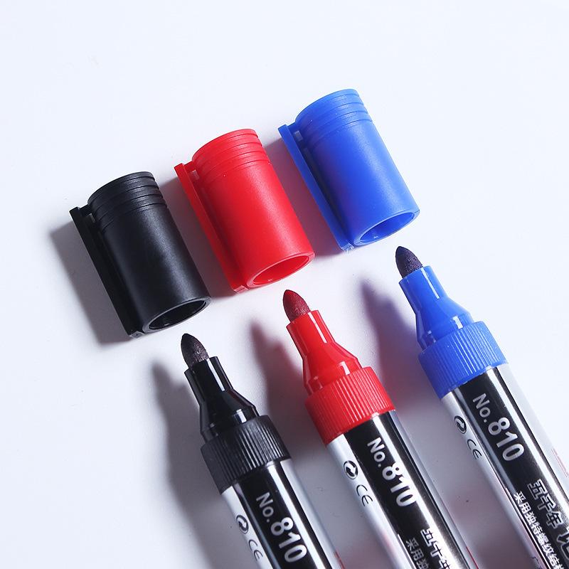1pc Permanent Oily Marker Black Ink 2.0mm Waterproof Quick Drying For Metal, Plastic, Tiles, Glass, School and Office Supplie