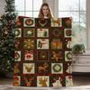 Christmas Geometric Theme Digital-printed Polyester Velvet Flannel Soft Sofa Cover Blanket Fleece Sofa Cover Blankets for Beds