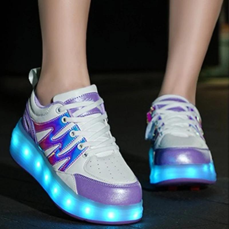 New Children's Roller Skate Shoes Two Wheels Gifts For Kids Boys Girls Sports Sneakers Running Wear-resistant Casual Skateboard