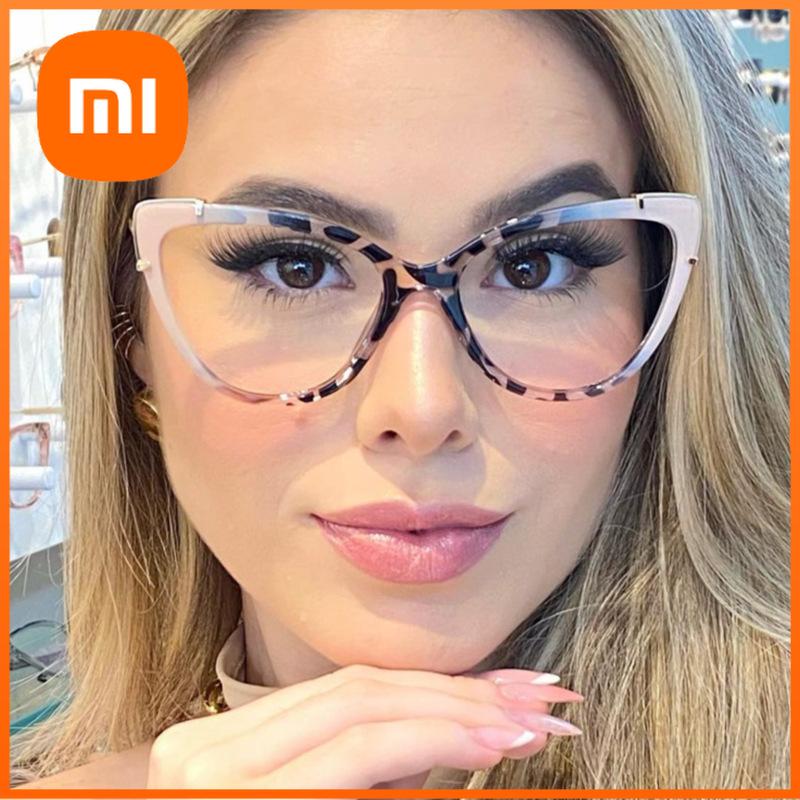 Xiaomi Armação de Óculos Olho de Gato Metal Mulher Moda TR90 Marca Designer Nova Tendência Olho de Gato Óculos de Computador Armação Cor Gradiente Óculos