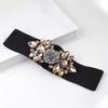 Wide Women Waistband Korean Style Rhinestone Waist Belt Fashion Elastic Cummerbunds  Sweater
