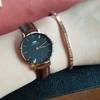 DANIEL WELLINGTON European and American Watches Women's Watch Quartz Movement Leather Strap 32mm Black Dial Women's Watch 30 Meters DW00100177