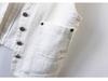 Women's Simple Casual White Denim Sleeveless Vest Jacket for Spring/Summer