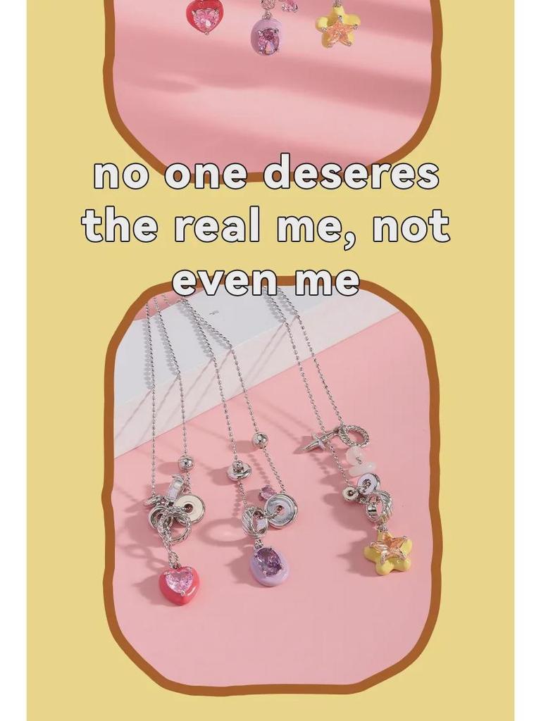 Kore Sevimli Şeker Renkli Dopamin Zirkon Kolye - Solmayan Köprücük Kemiği Zinciri Kadınlar İçin