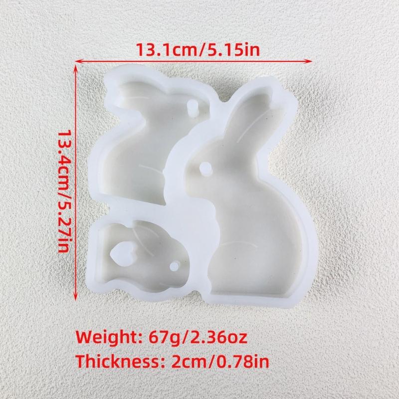 Desk Ornament Mould Flexible Silicone Mold for 3 Rabbit Family Figurine Decoration Gypsum Mold Jewelry Making Supplies