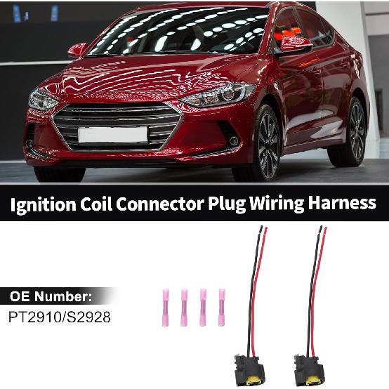 2pcs Ignition Coil Connector Plug for Hyundai Accent 1.6L 12-20 for Hyundai Elantra 1.8L 11-16 for Hyundai Tucson 2.0L 14-20 No.PT2910/S2928 Wiring