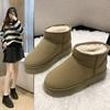Winter New Snow Shoes Plus-size Flat Short Shoes for Women with Fleece and Thickened Warm Snow Boots for Women