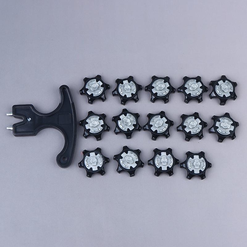 14 Golf Shoe Studs + 1 Wrench Quick-Twist Replacement Studs For Durable And Thin Golf Shoe Studs Golf Accessories