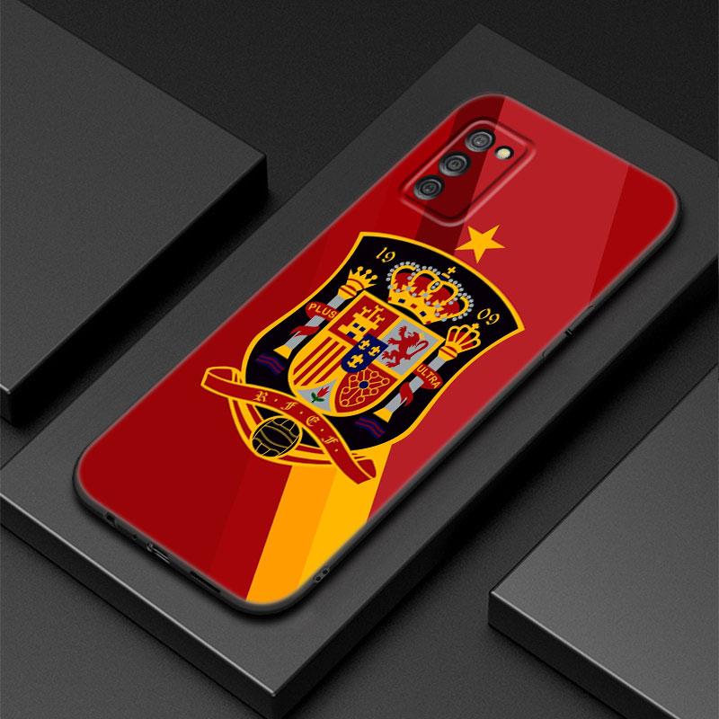 Spain National Flags Phone Case For Samsung Galaxy A01 A03 Core A04 E A02 A05 A10 A20 A21 A30 A50 S A6 A8 + A7 2018 Black Cover