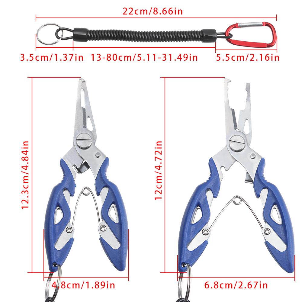 Fishing Pliers Fishing Tackle Stainless Lanyards Hook Recover Split Ring Fishing Accessories Use Tongs Multifunction Scissors