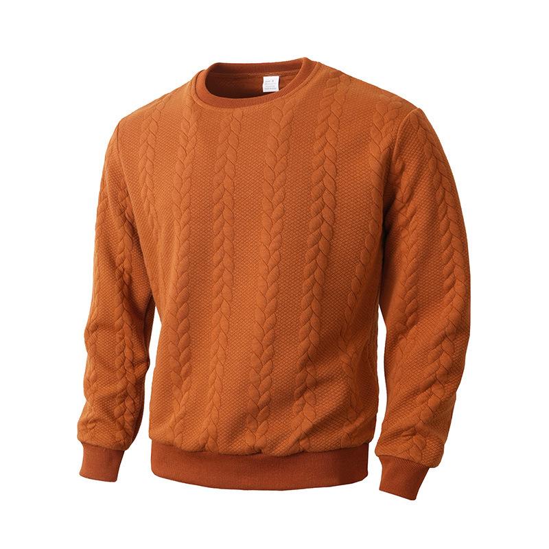 

Men s Cross-Platform Jacquard Long Sleeve Hoodie - Stylish, Comfortable, and Casual for Spring and Autumn S помаранчевий