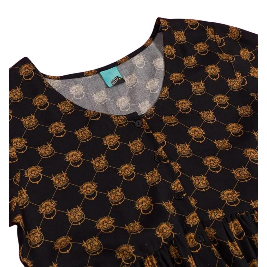 Labyrinth Womens/Ladies Knockers Midi V Neck Smock Dress