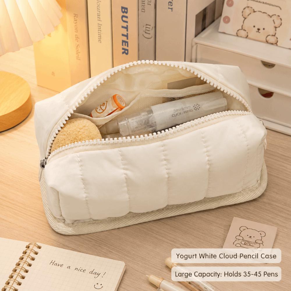 Solid Color Pencil Case Large Capacity Stationery Bag Portable Pen Bag  School Supplies