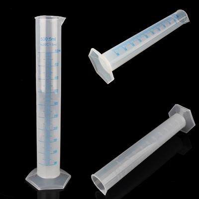 500ml Plastic Graduated Cylinder with Wide  , Tapered Pouring Spout Base for   Test, Aromatherapy, Beer, Wine Making