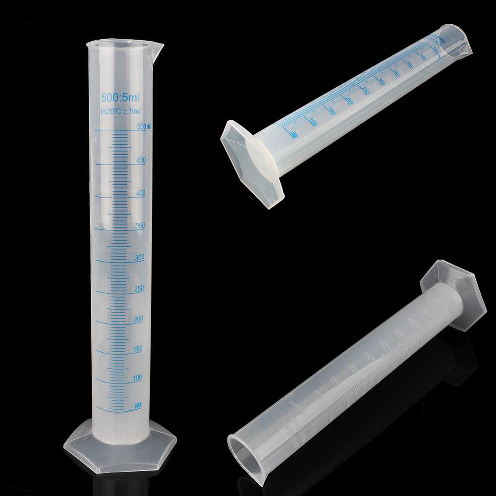 500ml Plastic Graduated Cylinder with Wide , Tapered Pouring Spout Base for Test, Aromatherapy, Beer, Wine Making