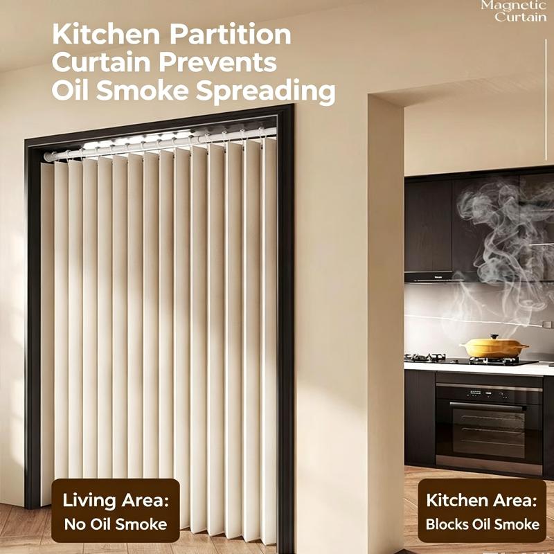 Stylish Elegant Folding Door Curtain No Punching Design Home Decor Privacy Better Space Partitioning For Kitchen Home Bedroom
