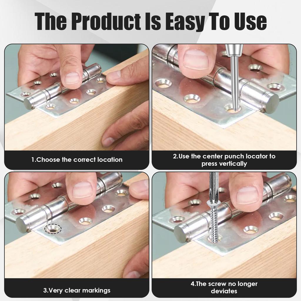 5inch Automatic Center Punch Premium Steel Spring Loaded Center Hole Punch, Adjustable Spring Impact Center Marker Scriber Tool