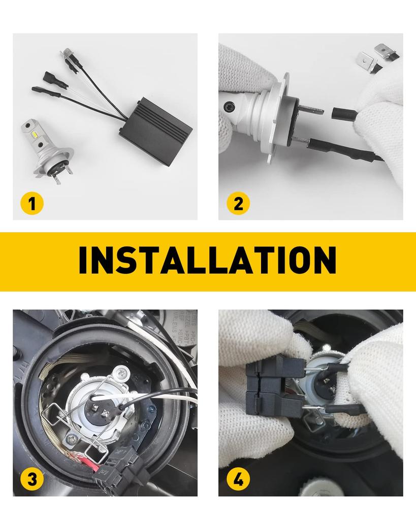 LED Scheinwerfer Blinker Ausblendmodul für H7 LED-Lampenausfallwarnung Flackern während und Umrüstung, Licht, Fahren, Nichtleuchten.
