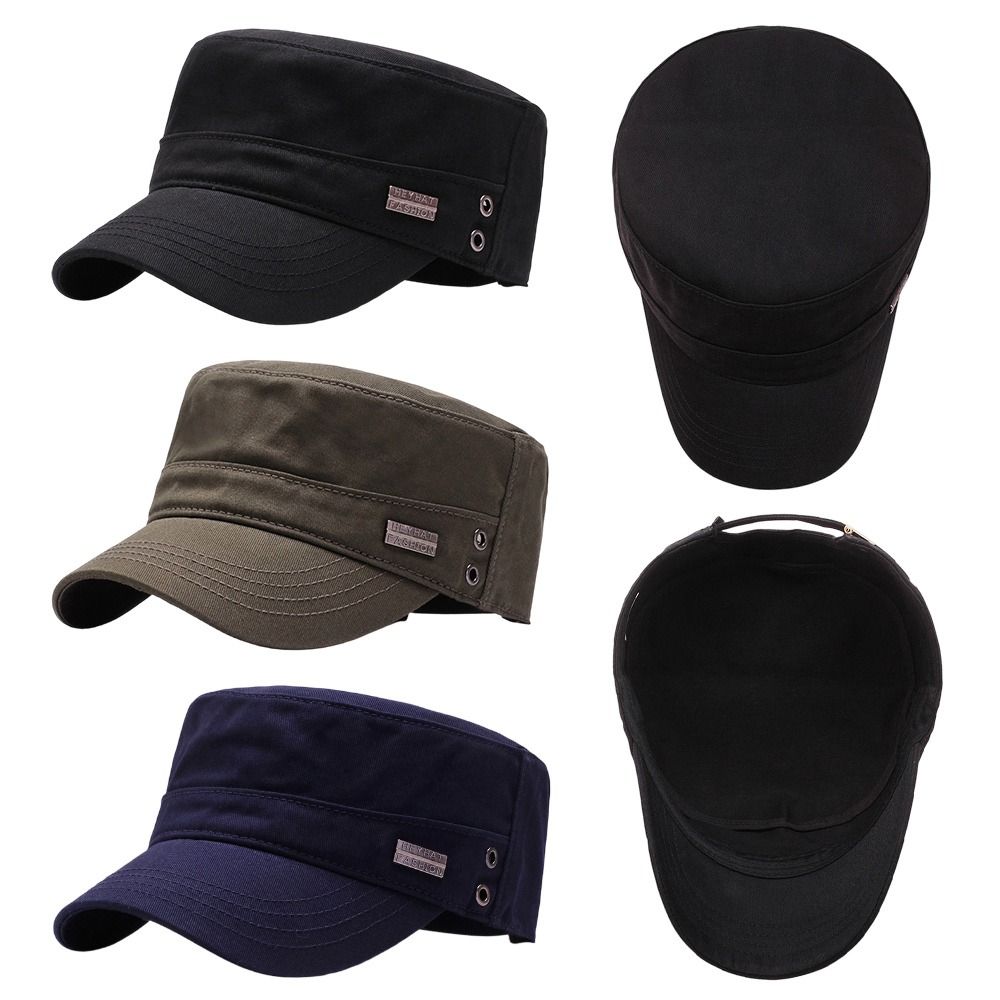 Fashion Anti-Uv Fishing Hat Casual Adjustable Sun Hat Cotton Breathable Flat Top Hat Spring Summer
